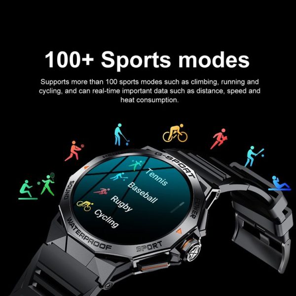 K62 1.43 Inch Waterproof Bluetooth Call Weather Music Smart Sports Watch, Color: Black - Image 10