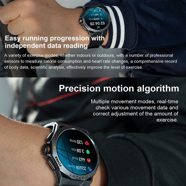 K62 1.43 Inch Waterproof Bluetooth Call Weather Music Smart Sports Watch, Color: Black - Image 11