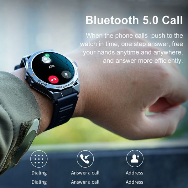 K62 1.43 Inch Waterproof Bluetooth Call Weather Music Smart Sports Watch, Color: Black - Image 12