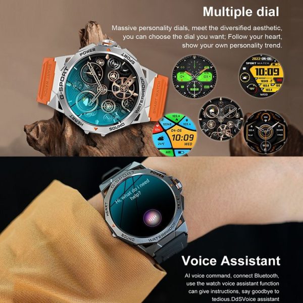 K62 1.43 Inch Waterproof Bluetooth Call Weather Music Smart Sports Watch, Color: Black - Image 18