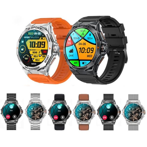 K62 1.43 Inch Waterproof Bluetooth Call Weather Music Smart Sports Watch, Color: Black - Image 2