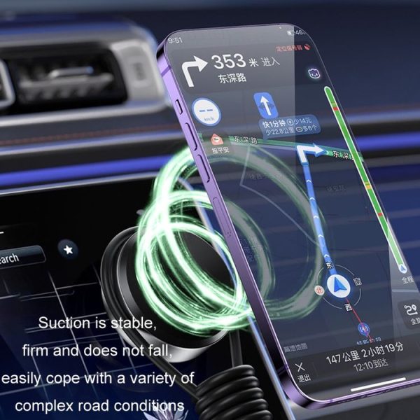 Magsafe Electric Suction Cup Magnetic Mobile Phone Car Navigation Holder (Black) - Image 5