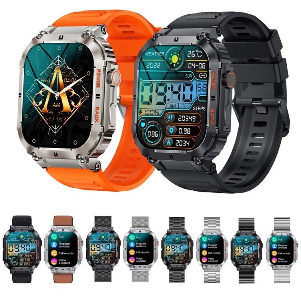 K57 Pro 1.96 Inch Bluetooth Call Music Weather Display Waterproof Smart Watch, Color: Black - Image 2