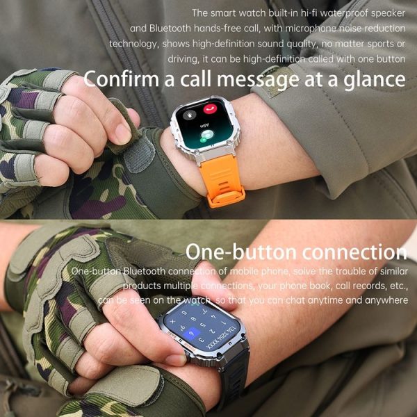 K57 Pro 1.96 Inch Bluetooth Call Music Weather Display Waterproof Smart Watch, Color: Black - Image 9