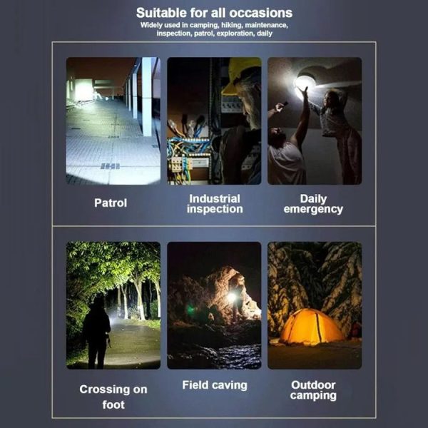 X10-P50 Outdoor LED Flashlight Multi-Functional Camping Lighting Flashlight Portable Rechargeable Work Lamp - Image 17