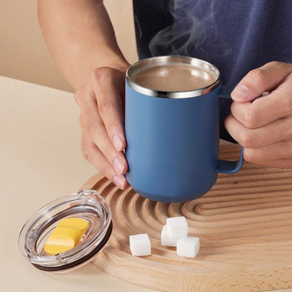 401-500ml 304 Stainless Steel Portable Mug Coffee Cup with Lid Leakproof Thermos Drink Bottle (Blue) - Image 7