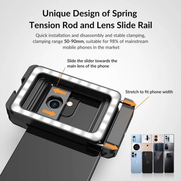 APEXEL Multifunctional Fill Light Phone Clip With 1 / 4 Inch & M17 M37 Thread Tnterface APL-FL.23 - Image 5
