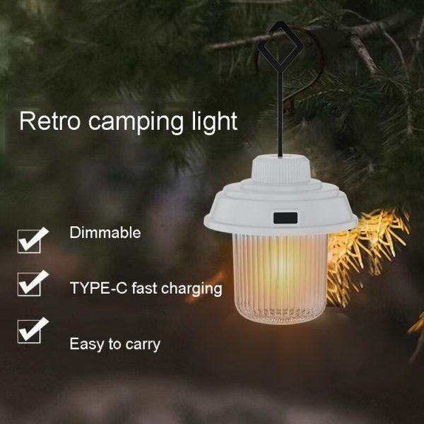 Outdoor LED Camping Light Canopy Hanging Lamp Portable Camping Tent Lights, Style: Charging Model Black - Image 5