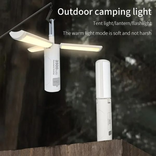 2000mAh M26 Foldable Handheld Lamp Portable Triple Leaf Hook Outdoor Flashlight Multi-Functional Camping Light - Image 3