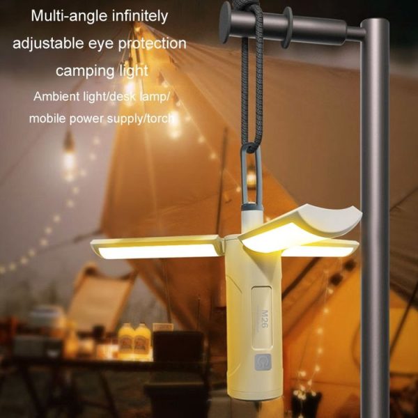 2000mAh M26 Foldable Handheld Lamp Portable Triple Leaf Hook Outdoor Flashlight Multi-Functional Camping Light - Image 9