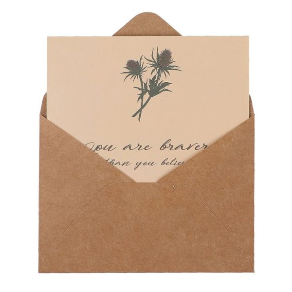 6pcs / Set DIY Thank You Printed Greeting Cards Valentine Day Greeting Message Card (Retro Plant) - Image 2