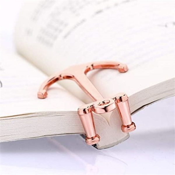Personalized Metal Anchor Bookmark Cubic Book Page Clip Reading Aid Stationery For Students (Black) - Image 4