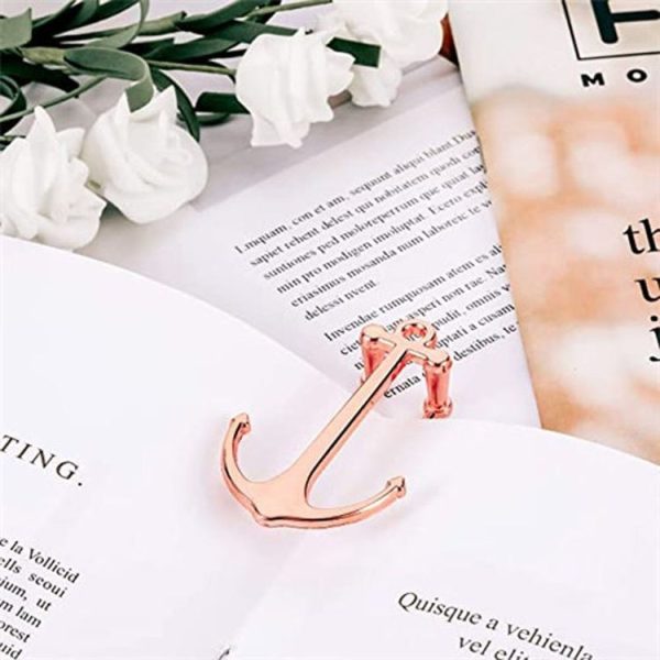 Personalized Metal Anchor Bookmark Cubic Book Page Clip Reading Aid Stationery For Students (Black) - Image 5
