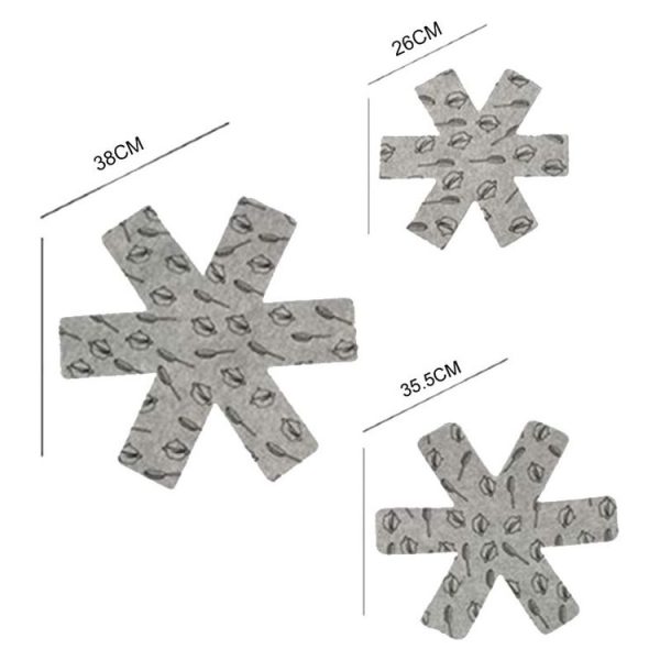 3pcs / Set 26+35.5+38cm Anti-Scald Heat Insulation Felt Pot Mat Non-Woven Pot Bottom Protector Pads - Image 3