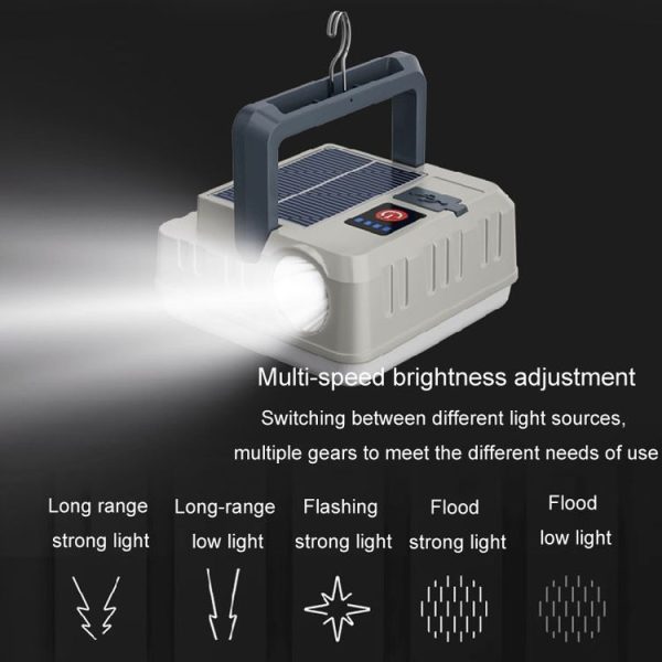 Outdoor Solar Energy Charging Camping Light Hanging Multi-Functional Tent Lamp Power Outage Emergency Lights - Image 8