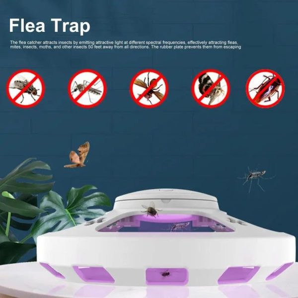 Flea Fly Mosquito Trap Cockroach House with Warm And Purple Light (Black) - Image 2