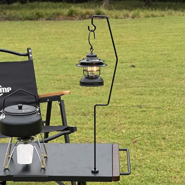 Outdoor Camping Desk Lamp Frame Retro Iron Art Camp Lamp Hanging Shelf Desktop Magnet Light Pole - Image 2