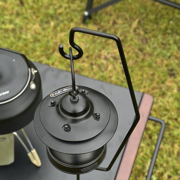 Outdoor Camping Desk Lamp Frame Retro Iron Art Camp Lamp Hanging Shelf Desktop Magnet Light Pole - Image 7
