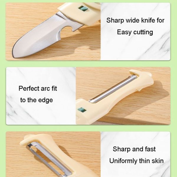 5 In 1 Multifunctional Fruit Knife Camping Travel Portable Pocket Knives (Blue) - Image 4
