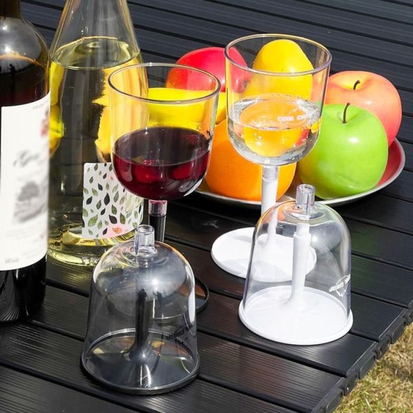 COOL CAMP CF-523 Removable Portable Outdoor Camping Wine Glass Shatterproof Resin Collapsible Champagne Cup (White) - Image 2