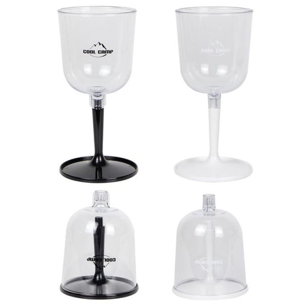 COOL CAMP CF-523 Removable Portable Outdoor Camping Wine Glass Shatterproof Resin Collapsible Champagne Cup (White) - Image 3