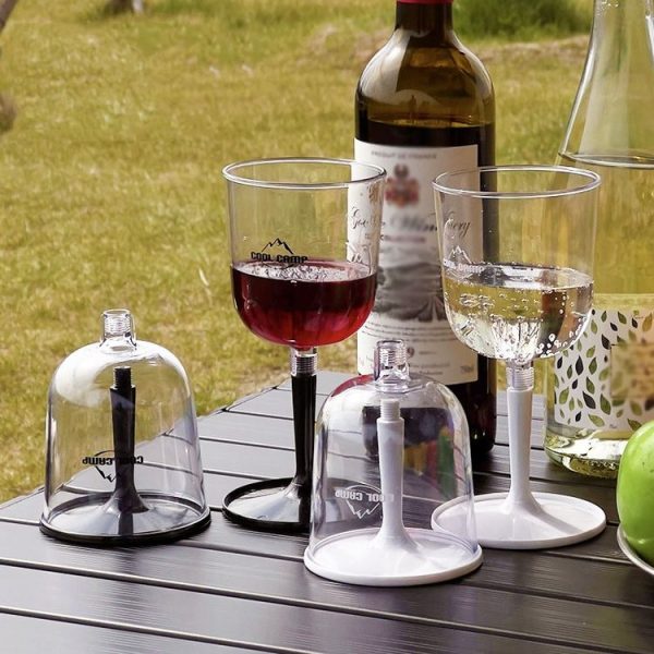 COOL CAMP CF-523 Removable Portable Outdoor Camping Wine Glass Shatterproof Resin Collapsible Champagne Cup (White) - Image 7