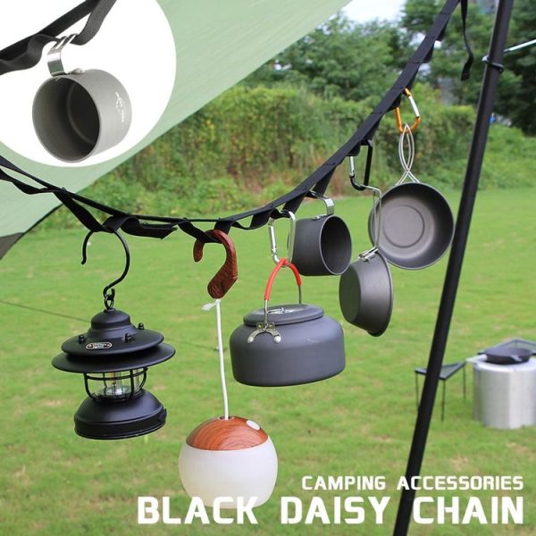 COOL CAMP CF-713 2m Outdoor Camping Multifunctional Lanyard Tent Canopy Hanger Straps Windproof Clothesline (Black) - Image 7
