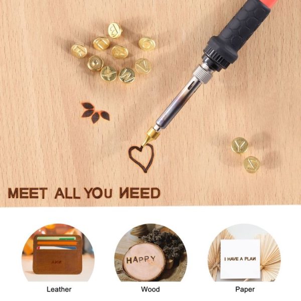 28 In 1 Wood Burning Solder Tips Uppercase Alphabet Chiseled Tips Blades Pyrography Tool - Image 4