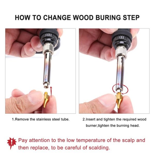 28 In 1 Wood Burning Solder Tips Uppercase Alphabet Chiseled Tips Blades Pyrography Tool - Image 5