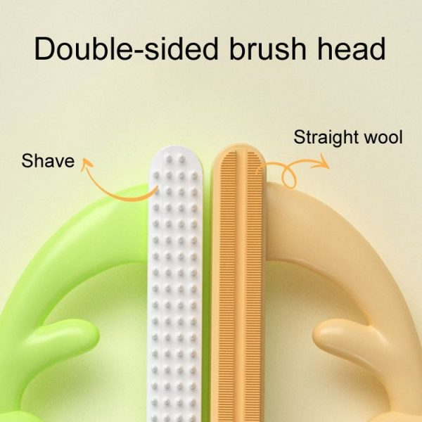 Cats Hair Removal Brush Antler Household Pet Sticky Coat Cleaner (Orange) - Image 4