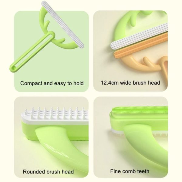 Cats Hair Removal Brush Antler Household Pet Sticky Coat Cleaner (Orange) - Image 7