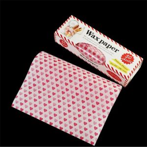50sheets / Pack Food Wrapping Paper Baking Wax Paper Grease Proof Waterproof Liners, Spec: Heart