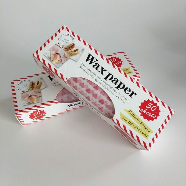 50sheets / Pack Food Wrapping Paper Baking Wax Paper Grease Proof Waterproof Liners, Spec: Heart - Image 8