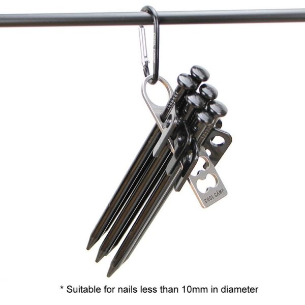 COOLCAMP CF-A207 Outdoor Camping Tent Peg Organizer Portable Stainless Steel Camping Peg Shelf, Size: 28x105mm - Image 4