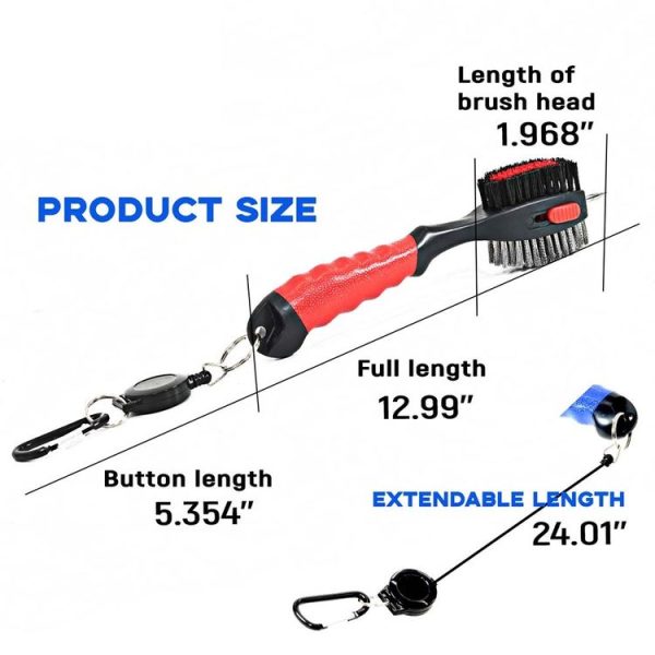 Retractable Golf Club Cleaning Brush Groove Cleaner Golf Accessories (Black) - Image 3
