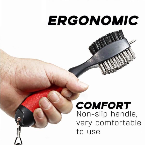 Retractable Golf Club Cleaning Brush Groove Cleaner Golf Accessories (Black) - Image 4