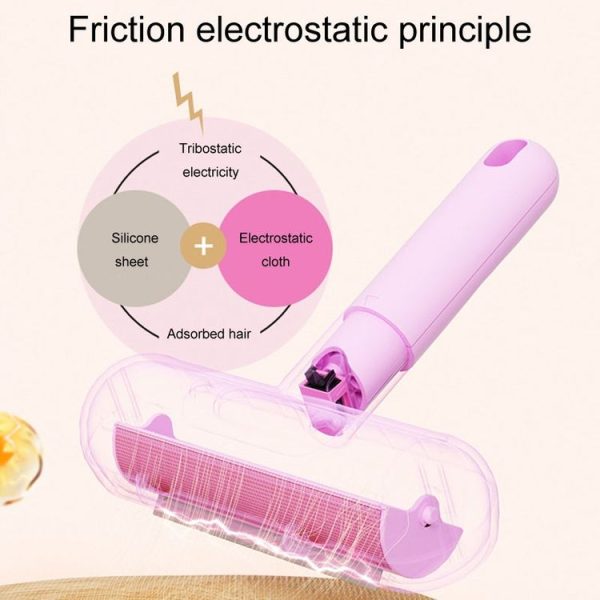Portable Washable Roller Hair Sticker Pig Shape Pet Static Hair Remover (Pink) - Image 6