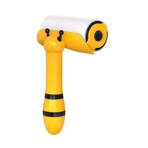 Portable Roller Sticker Bee Shaped Pet Hair Cleaner And Remover (Yellow)