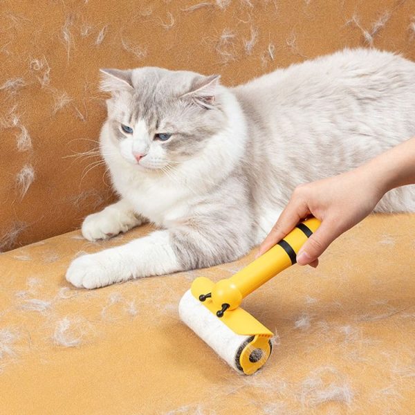 Portable Roller Sticker Bee Shaped Pet Hair Cleaner And Remover (Yellow) - Image 10