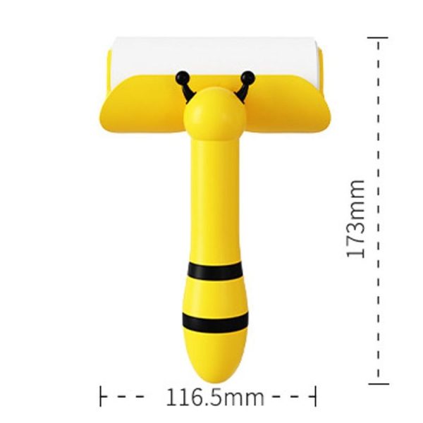 Portable Roller Sticker Bee Shaped Pet Hair Cleaner And Remover (Yellow) - Image 3