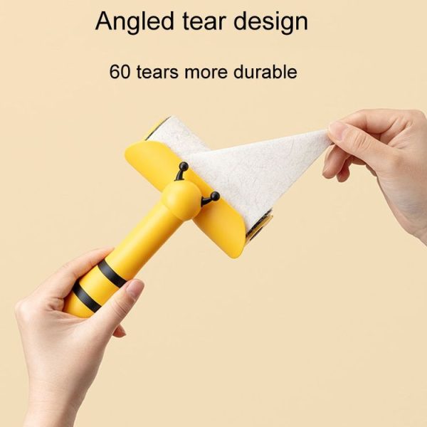 Portable Roller Sticker Bee Shaped Pet Hair Cleaner And Remover (Yellow) - Image 4