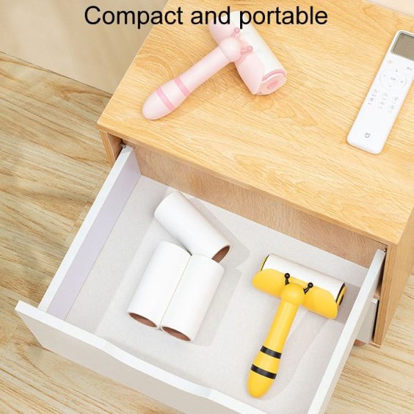 Portable Roller Sticker Bee Shaped Pet Hair Cleaner And Remover (Yellow) - Image 6