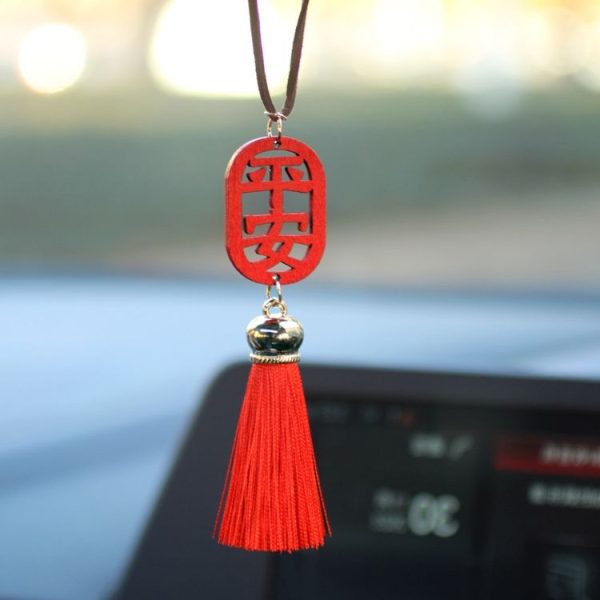 Chinese Style Car Interior Rearview Mirror Prayer Pendant, Color: Bell - Image 4