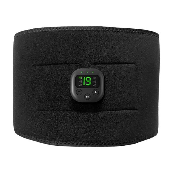 Intelligent EMS Fitness Belt Lazy Fat Dumping Belt Indoor Massage Training Abdominal Fitness Machine (Black)