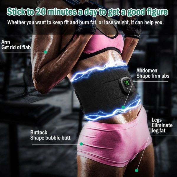 Intelligent EMS Fitness Belt Lazy Fat Dumping Belt Indoor Massage Training Abdominal Fitness Machine (Black) - Image 11