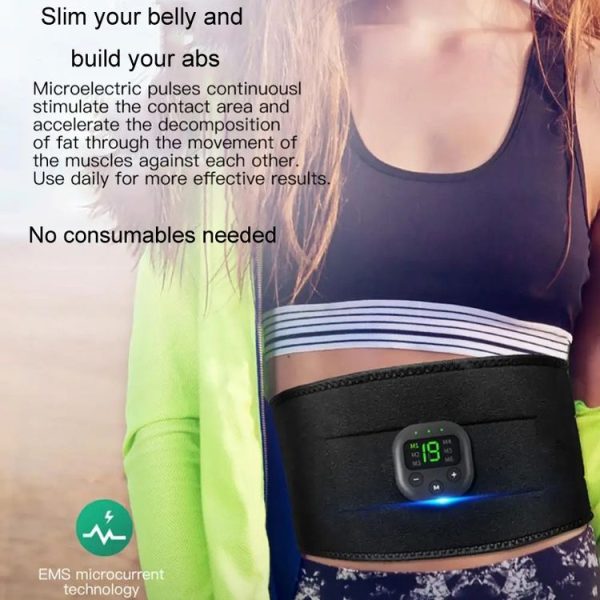 Intelligent EMS Fitness Belt Lazy Fat Dumping Belt Indoor Massage Training Abdominal Fitness Machine (Black) - Image 9