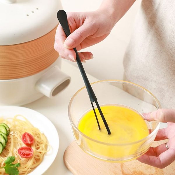5pcs Household Mini Whisk With Small Spoon Kitchen Multifunctional Stirring Stick (White) - Image 7