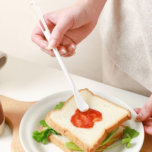 5pcs Household Mini Whisk With Small Spoon Kitchen Multifunctional Stirring Stick (White) - Image 8