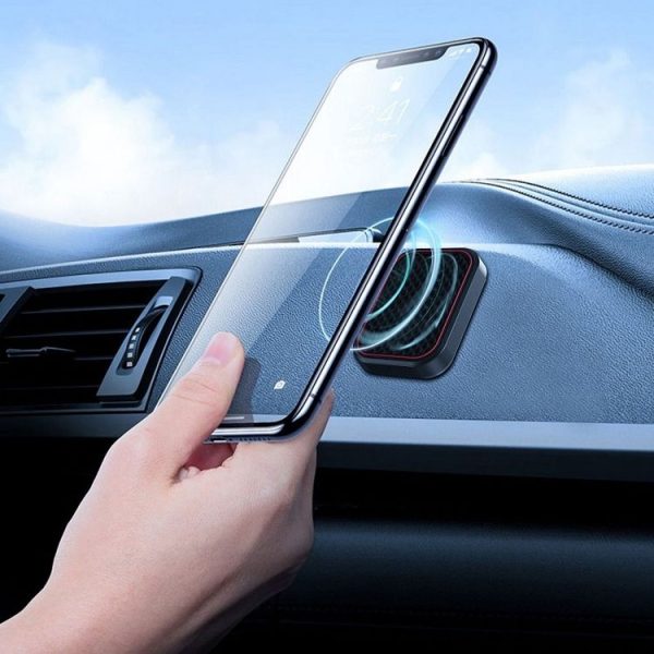 Flat Adhesive Magnetic Car Mobile Phone Navigation Holder (Red) - Image 2