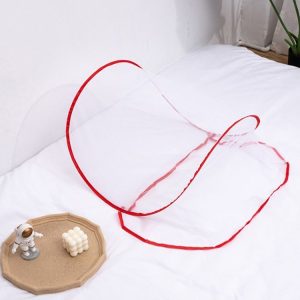 Installation-free Folding Portable Travel Insect-proof Mesh Cover Head Mini Mosquito Net, Color: Regular Red